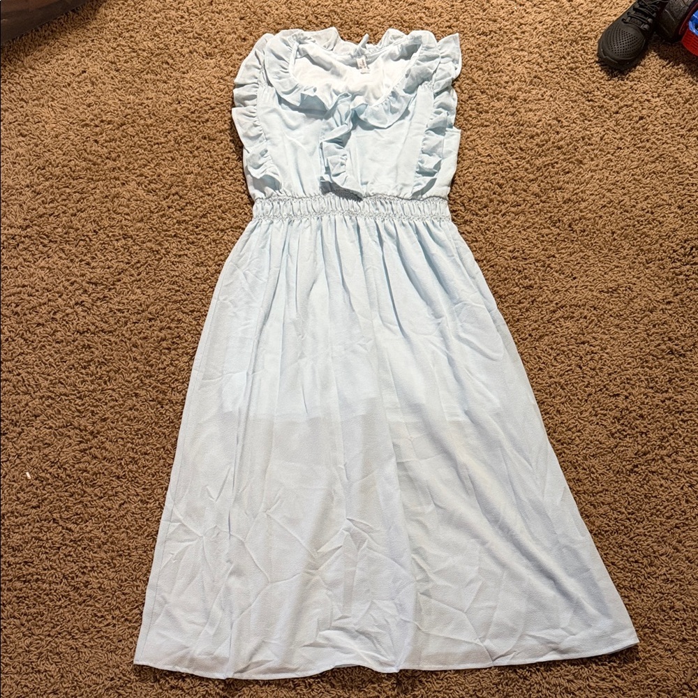 Charming Light Blue Midi Dress